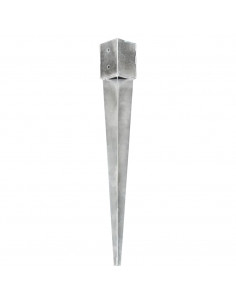 Picchetti di Terra 2 pz Argento 12x12x89 cm in Acciaio Zincato 2