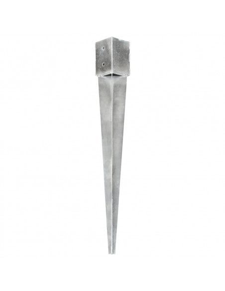 Picchetti di Terra 2 pz Argento 12x12x89 cm in Acciaio Zincato