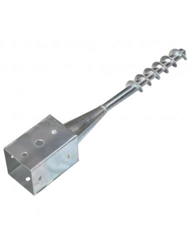 Picchetti di Terra 2 pz Argento 9x9x56 cm in Acciaio Zincato