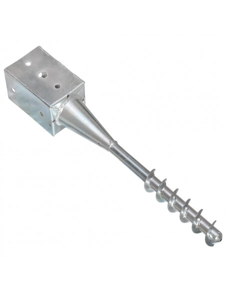 Picchetti di Terra 2 pz Argento 9x9x56 cm in Acciaio Zincato