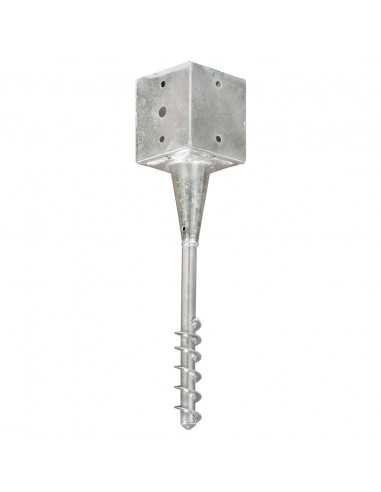 Picchetti di Terra 6 pz Argento 12x12x56 cm in Acciaio Zincato