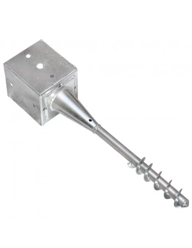 Picchetti di Terra 6 pz Argento 12x12x56 cm in Acciaio Zincato