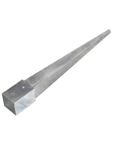 Picchetti di Terra 2 pz Argento 10x10x91 cm in Acciaio Zincato