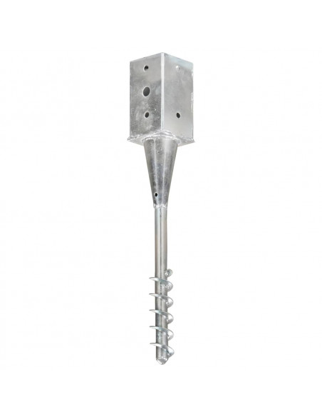 Picchetti di Terra 2 pz Argento 8x8x57 cm in Acciaio Zincato