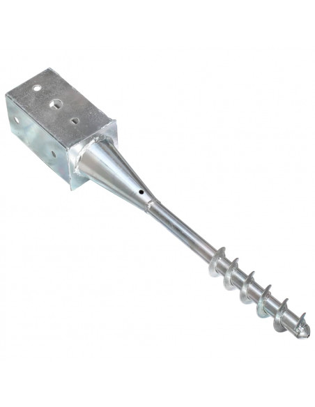 Picchetti di Terra 2 pz Argento 8x8x57 cm in Acciaio Zincato