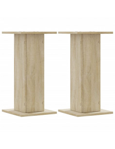 Supporti Altoparlanti 2 pz Rovere 30x30x40 cm in Multistrato 2