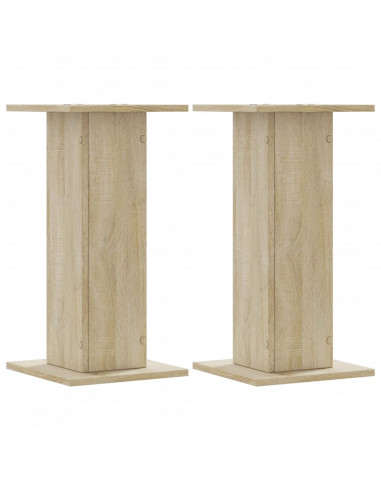 Supporti Altoparlanti 2 pz Rovere 30x30x40 cm in Multistrato