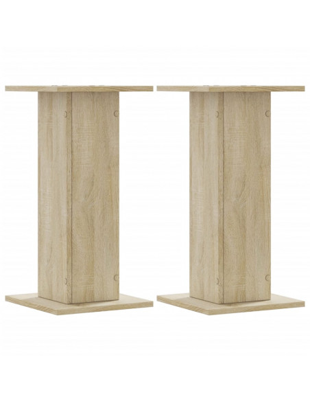 Supporti Altoparlanti 2 pz Rovere 30x30x40 cm in Multistrato