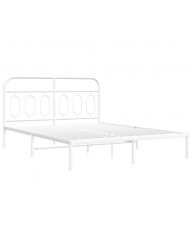 Giroletto con Testiera Metallo Bianco 135x190 cm