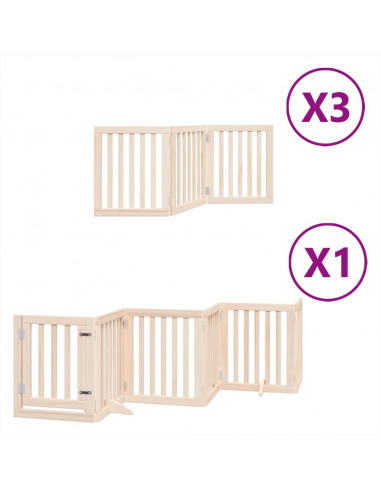 Cancello per Cani Porta Pieghevole 15 Pannelli 750 cm in Pioppo