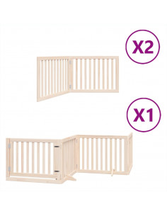 Cancello per Cani Porta Pieghevole 8 Pannelli 640 cm in Pioppo 2