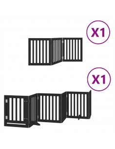 Cancello per Cani Porta Pieghevole Nero 9 Pannelli 450cm Pioppo 2