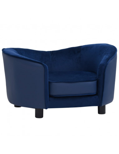 Divano per Cani Blu 69x49x40 cm in Peluche e Similpelle