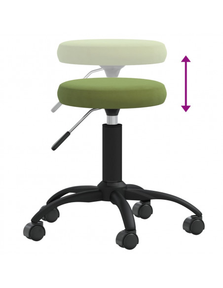 Sgabello da Massaggio in Velluto Verde Chiaro