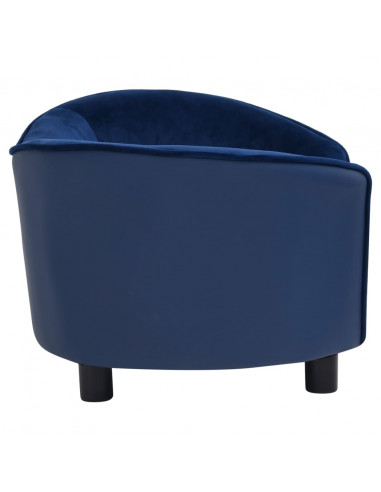 Divano per Cani Blu 69x49x40 cm in Peluche e Similpelle