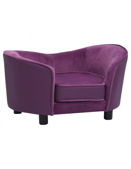Divano per Cani Borgogna 69x49x40cm in Peluche e Similpelle