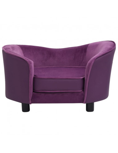 Divano per Cani Borgogna 69x49x40cm in Peluche e Similpelle