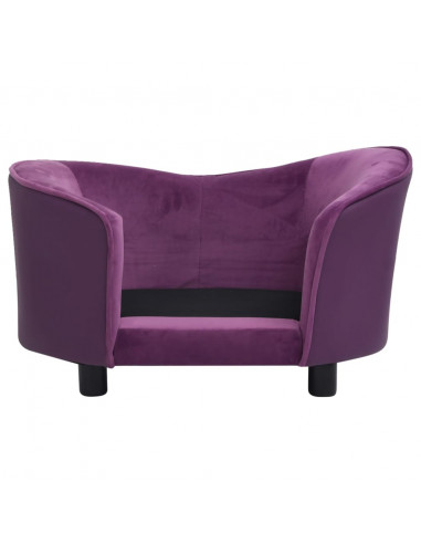 Divano per Cani Borgogna 69x49x40cm in Peluche e Similpelle
