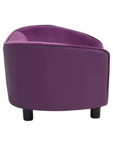 Divano per Cani Borgogna 69x49x40cm in Peluche e Similpelle
