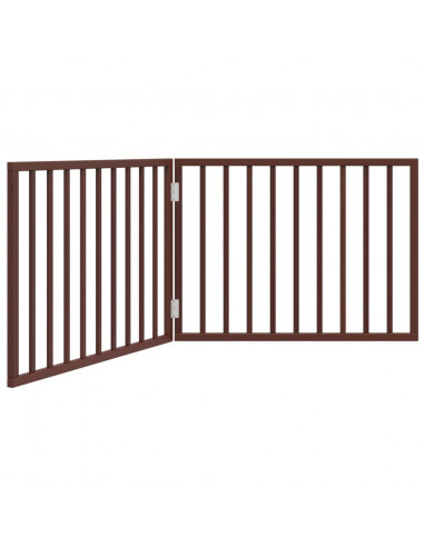 Cancello Cani Pieghevole 2 Pannelli Marrone 160cm Legno Pioppo