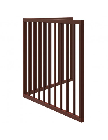 Cancello Cani Pieghevole 2 Pannelli Marrone 160cm Legno Pioppo