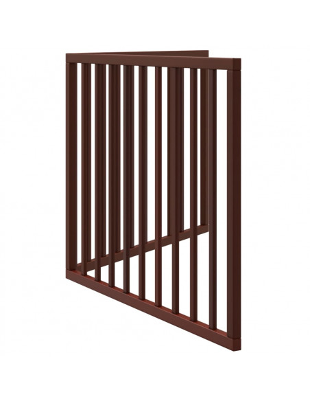 Cancello Cani Pieghevole 2 Pannelli Marrone 160cm Legno Pioppo
