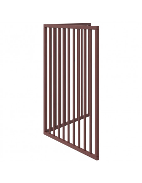 Cancello Cani Pieghevole 2 Pannelli Marrone 160cm Legno Pioppo