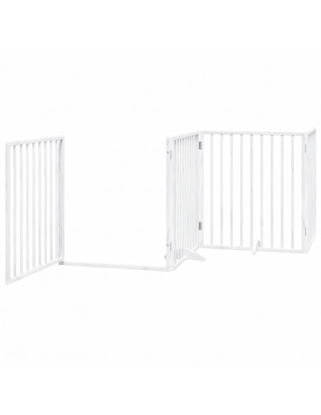 Cancello Cani Porta Pieghevole Bianco 4 Pannelli 320 cm Pioppo