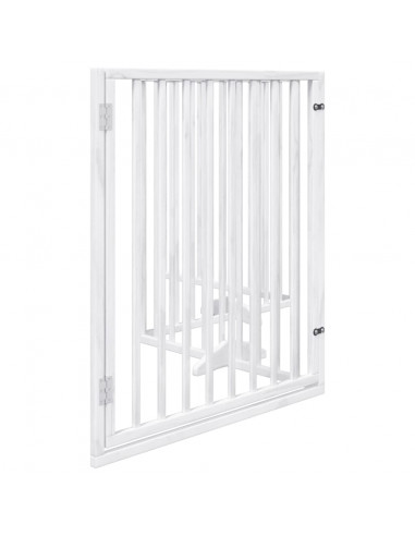Cancello Cani Porta Pieghevole Bianco 4 Pannelli 320 cm Pioppo