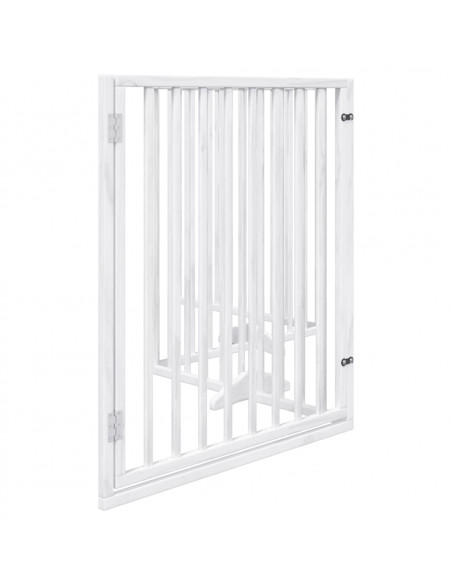 Cancello Cani Porta Pieghevole Bianco 4 Pannelli 320 cm Pioppo