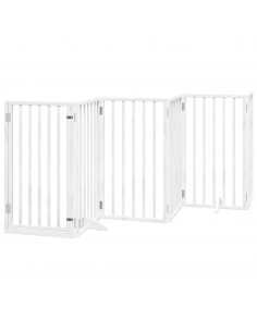 Cancello Cani Porta Pieghevole Bianco 6 Pannelli 300 cm Pioppo 2