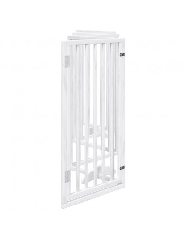 Cancello Cani Porta Pieghevole Bianco 6 Pannelli 300 cm Pioppo