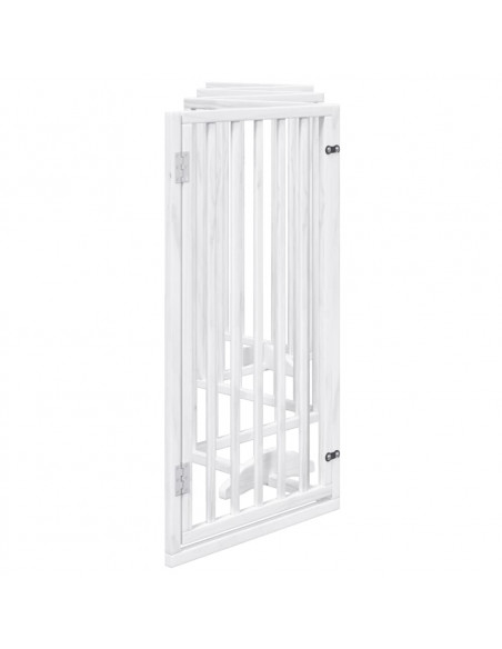 Cancello Cani Porta Pieghevole Bianco 6 Pannelli 300 cm Pioppo