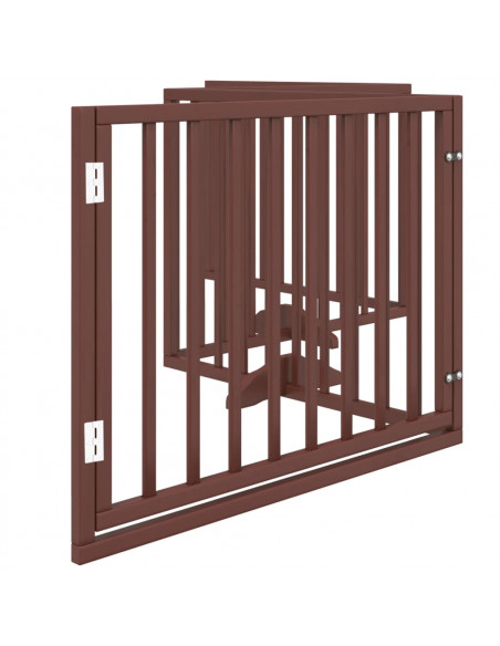 Cancello Cani Porta Pieghevole Marrone 4 Pannelli 320cm Pioppo