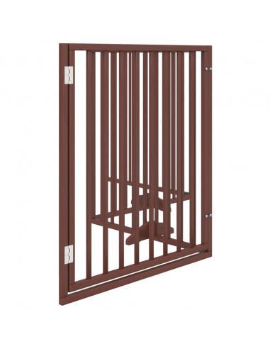 Cancello Cani Porta Pieghevole Marrone 4 Pannelli 320cm Pioppo