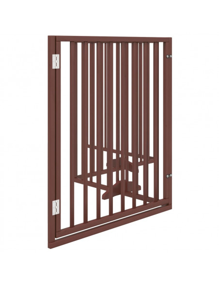 Cancello Cani Porta Pieghevole Marrone 4 Pannelli 320cm Pioppo