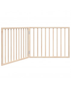 Cancello per Cani Pieghevole 2 Pannelli 160 cm Legno di Pioppo 2