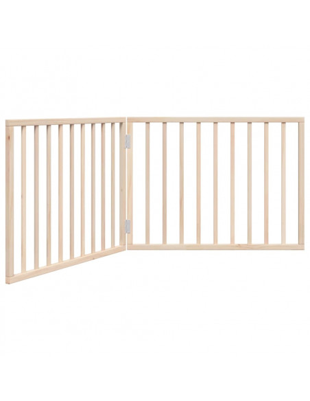 Cancello per Cani Pieghevole 2 Pannelli 160 cm Legno di Pioppo