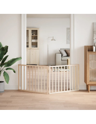 Cancello per Cani Pieghevole 2 Pannelli 160 cm Legno di Pioppo
