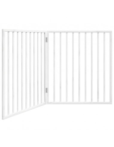 Cancello per Cani Pieghevole 2 Pannelli Bianco 160 cm Pioppo