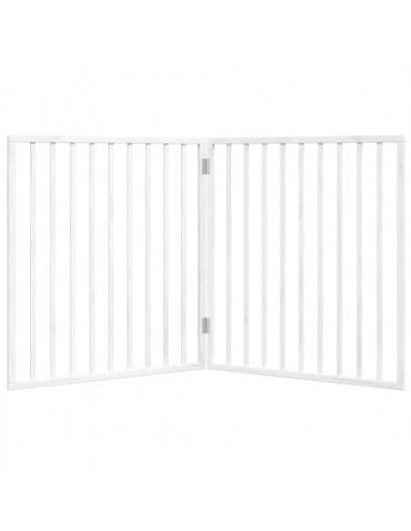 Cancello per Cani Pieghevole 2 Pannelli Bianco 160 cm Pioppo
