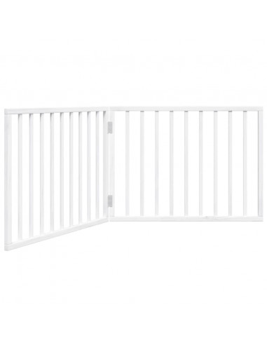 Cancello per Cani Pieghevole 2 Pannelli Bianco 160 cm Pioppo