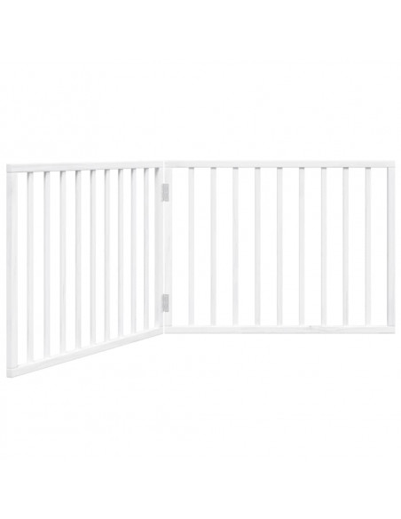 Cancello per Cani Pieghevole 2 Pannelli Bianco 160 cm Pioppo