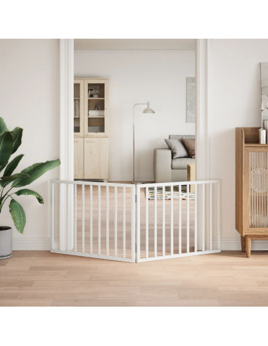 Cancello per Cani Pieghevole 2 Pannelli Bianco 160 cm Pioppo