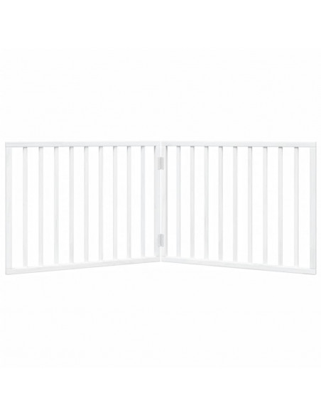 Cancello per Cani Pieghevole 2 Pannelli Bianco 160 cm Pioppo
