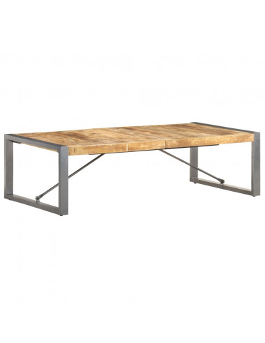 Tavolino da Salotto 140x70x40 cm in Legno di Mango Grezzo