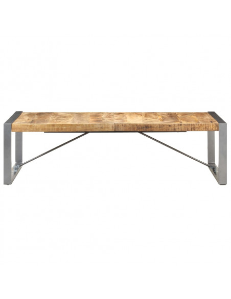 Tavolino da Salotto 140x70x40 cm in Legno di Mango Grezzo
