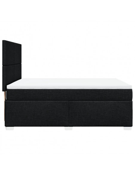 Giroletto a Molle con Materasso Nero 140x200 cm in Tessuto