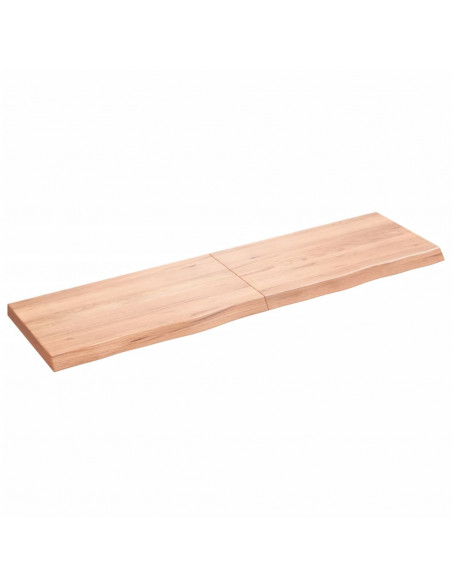 Piano Bagno Marrone 180x50x(2-6) cm Legno Massello Trattato