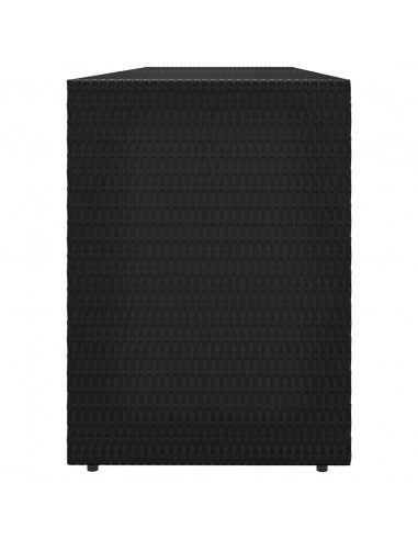 Mobile Portaoggetti da Giardino Nero 198x55,5x80 cm Polyrattan